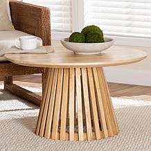 bali and pari Caribic Modern Round Acacia Wood Coffee Table