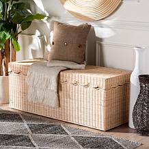 bali and pari Damita Rattan Storage Bench with Lid