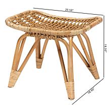 bali & pari Earvin Modern Bohemian Rattan Footstool