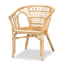 bali & pari Kaka Natural Rattan Dining Chair with Bamboo Accents