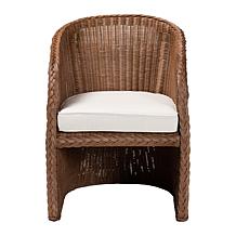 bali and pari Memphis Bohemian Rattan Arm Chair w/Removable Cushion