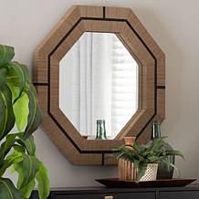bali and pari Mirai 30" Octagonal Accent Mirror with Grasscloth Frame