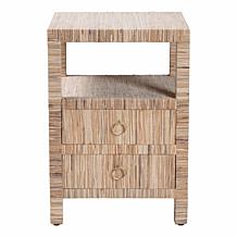 bali and pari Paine Bohemian Grasscloth Nightstand - 26" x 18" x 18" 