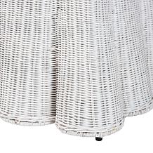 bali and pari Palm Bohemian White Rattan Ottoman