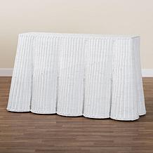 bali and pari Palm Scallop Console Table with Rattan and Metal Frame