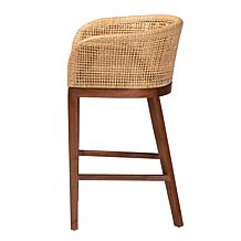 bali & pari Papua Rustic Acacia Wood & Rattan Counter Stool