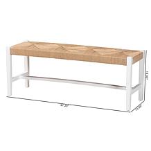 Bali and Pari Prita Bohemian Woven Dining Bench - White