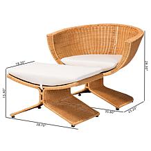 Bali and Pari Reya 2-piece Rattan Chair & Ottoman Living Room Set
