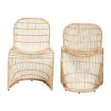 bali and pari Rosalba Rattan Dining Chair Set
