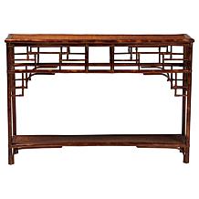 bali and pari Sebalio Rattan Console Table with Shelf