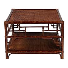 bali and pari Sebalio Rectangular Rattan Coffee Table with Shelf