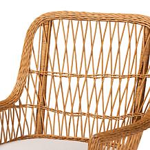 bali & pari Teresa Bohemian Scalloped Rattan Arm Chair