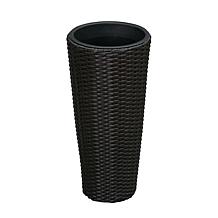 Balkene Home Noah Round Wicker Planter 2-Piece Set - Black
