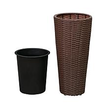 Balkene Home Noah Round Wicker Planter 2-Piece Set - Mocha