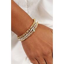 BAUBLEBAR Amara Goldtone Clear Stone Heart  Stretch Bracelet