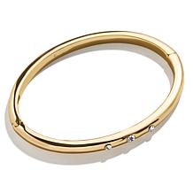 BAUBLEBAR Destiny Goldtone Clear Stone Hinged Bangle Bracelet