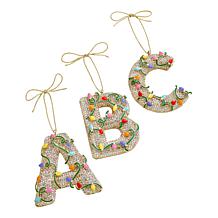 BAUBLEBAR Let it Glow Multicolor Pavé Initial Ornament