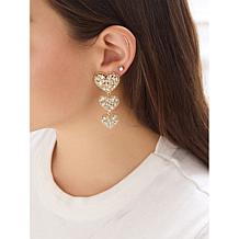 BAUBLEBAR Pavé Goldtone Heart Drop Earrings