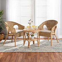 Baxton Studio Abbey Modern Rattan 3 Piece Living Room Set