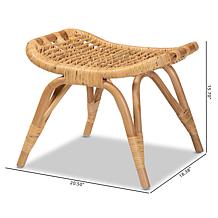 Baxton Studio Bernardo Modern Bohemian Rattan Ottoman