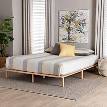 Baxton Studio Calhoun Japandi Queen Wood Platform Bed Frame