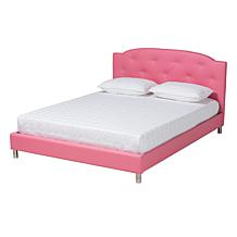 Baxton Studio Canterbury Glam Faux Leather Queen 3 Piece Bedroom Set