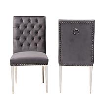 Baxton Studio Caspera Contemporary Fabric 2 Piece Dining Chair Set