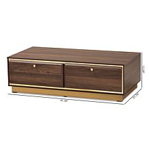 Baxton Studio Cormac Mid-Century Modern Metal 2-Drawer Coffee Table