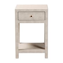 Baxton Studio Dansby Faux Shagreen Wood End Table with Drawer
