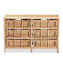 Baxton Studio Dariana Modern Bohemian Rattan 6-Drawer Storage Cabinet