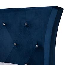 Baxton Studio Easton Contemporary Velvet and Metal Queen Panel Bed