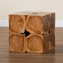 Baxton Studio Eldora Rustic Transitional Teak Root End Table