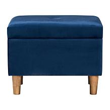 Baxton Studio Elias Velvet Storage Ottoman