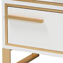 Baxton Studio Giolla Contemporary Wood and Metal 2 Drawer End Table