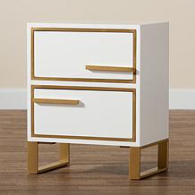 Baxton Studio Giolla Contemporary Wood and Metal 2 Drawer End Table