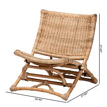 Baxton Studio Herrara Modern Bohemian Rattan Foldable Lounge Chair