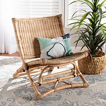 Baxton Studio Herrara Modern Bohemian Rattan Foldable Lounge Chair