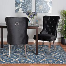 Baxton Studio Honora Contemporary Fabric 2 Piece Dining Chair Set