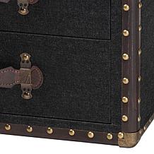 Baxton Studio Jaelyn Vintage-Inspired Wood & Canvas End Table