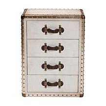 Baxton Studio Jaelyn Vintage-Inspired Wood & Canvas End Table