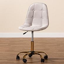 Baxton Studio Kabira Contemporary Fabric and Metal Swivel Office Chair