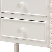 Baxton Studio Malinda Classic Wood End Table with 3 Storage Drawers