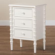 Baxton Studio Malinda Classic Wood End Table with 3 Storage Drawers