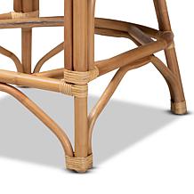 Baxton Studio Maverick Modern Upholstered and Rattan Counter Stool