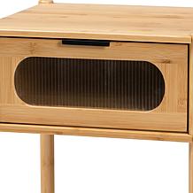 Baxton Studio Naresh Mid-Century Modern Bamboo Wood 1 Drawer End Table