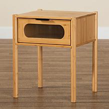 Baxton Studio Naresh Mid-Century Modern Bamboo Wood 1 Drawer End Table