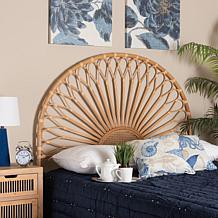 Baxton Studio Perenna Modern Bohemian Rattan Queen Size Headboard