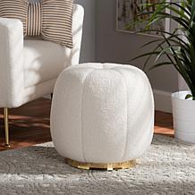 Baxton Studio Raelynn Modern Upholstered and Metal Ottoman
