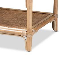 Baxton Studio Redell Modern Bohemian Rattan 3-Tier Display Shelf
