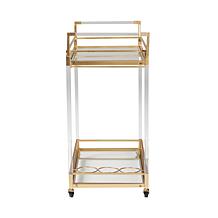 Baxton Studio Savannah Contemporary Metal and Glass Wine Cart